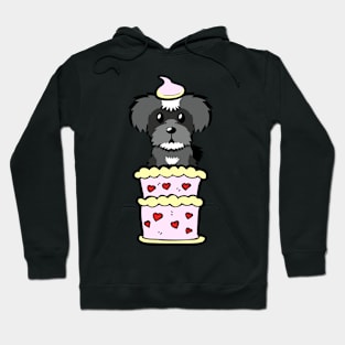 Schnauzer dog Jumping out of a cake Hoodie